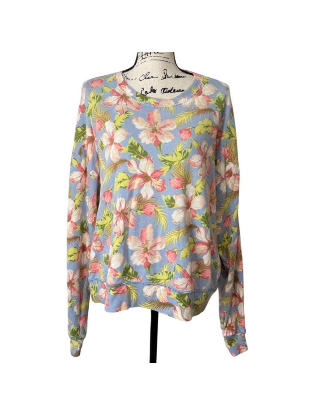 Polo Ralph Lauren Women Size L  Floral Sweatshirt Pullover Tropical Cotton